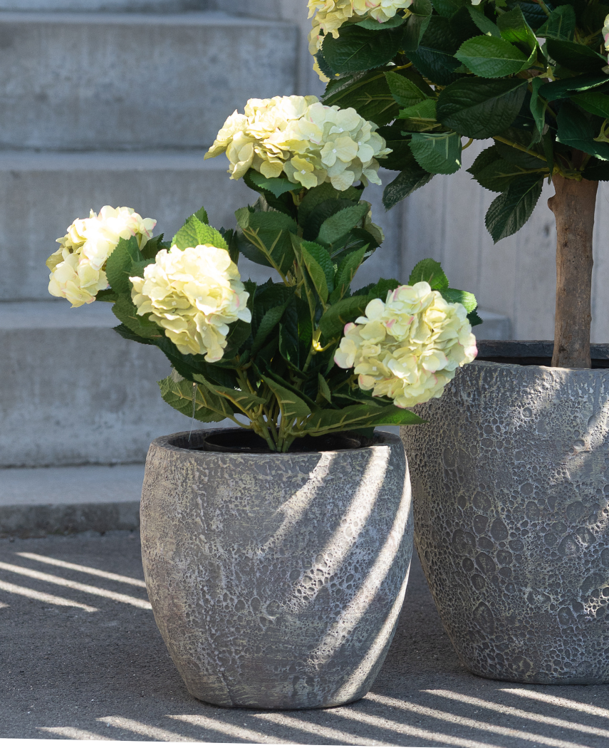Kunstig Hortensia Busk Grønn/Gul UV 50cm