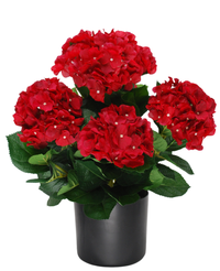 Kunstig Hortensia Busk Rød UV 50 cm