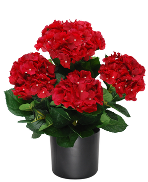 Kunstig Hortensia Busk Rød UV 50 cm