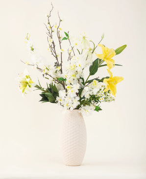 Kunstig Blomsterbukett Solkysset Ivory 94 cm