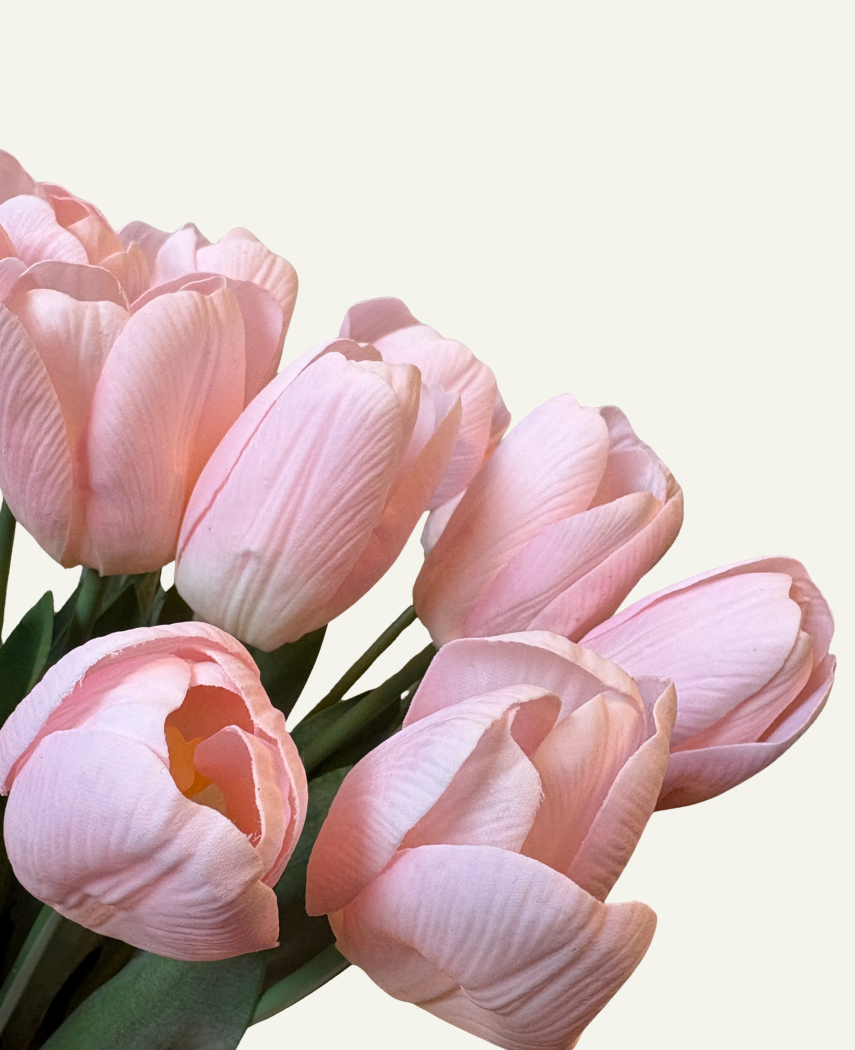 Kunstig Tulipanbukett Rosa 50cm
