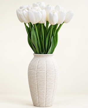 Kunstig Tulipanbukett Hvit 50cm