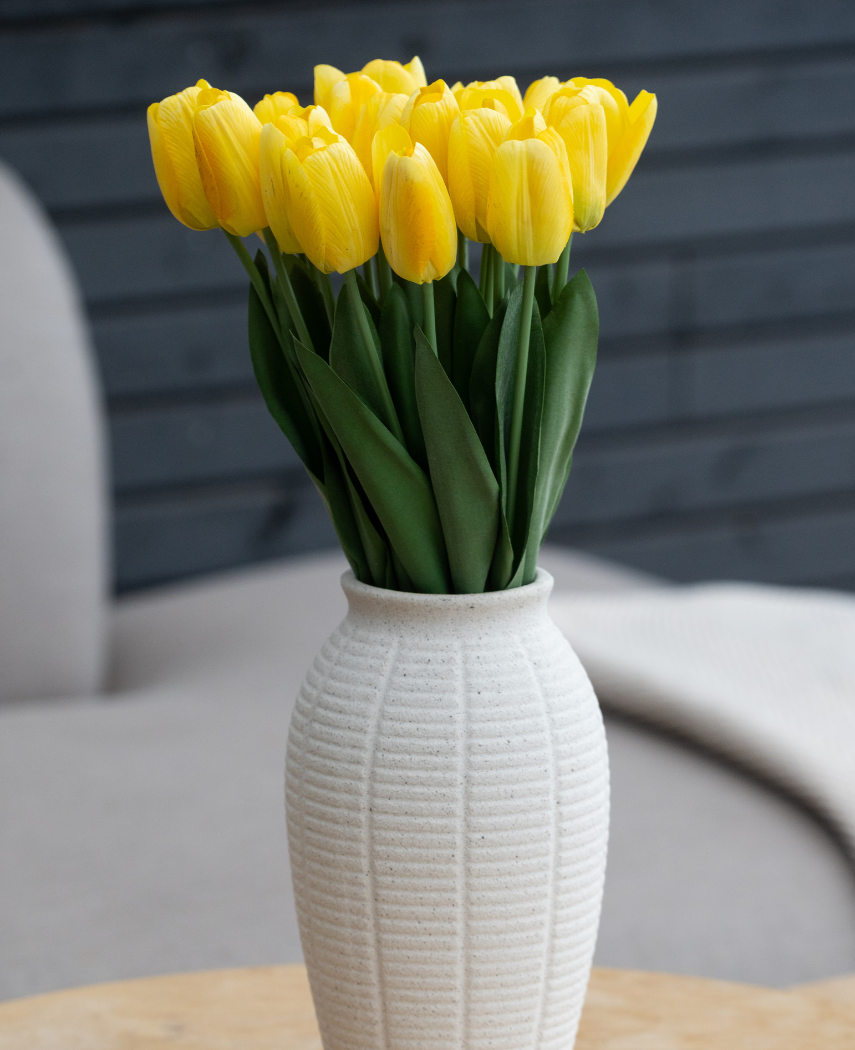Kunstig Tulipanbukett Gul 50cm
