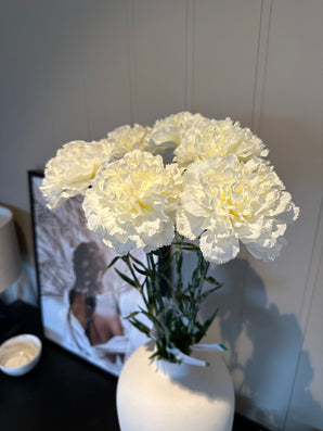 Kunstig Blomster Nellik Hvit 67cm