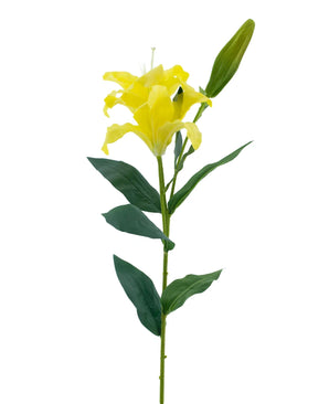 Kunstig blomst Lily Real Touch gul 95 cm