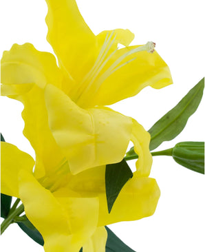 Kunstig blomst Lily Real Touch gul 95 cm