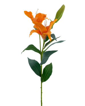 Kunstig blomst Lily Real Touch oransje 95 cm