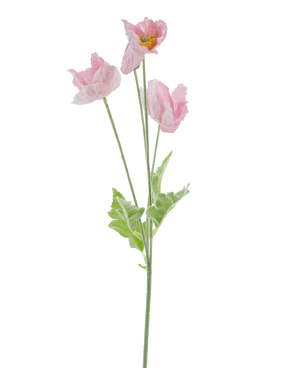 Kunstig Valmueblomst Real Touch Lysrosa 60cm