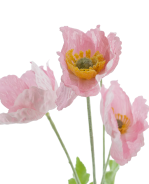 Kunstig Valmueblomst Real Touch Lysrosa 60cm