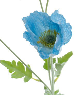 Kunstig Valmueblomst Real Touch Asurblå 60cm