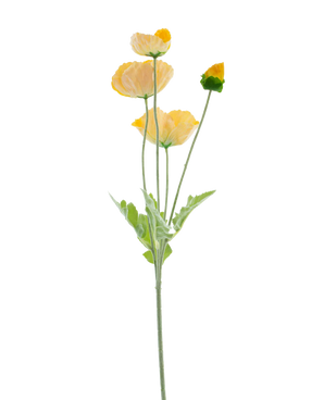 Kunstig Valmueblomst Real Touch Gul 60cm