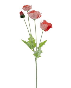 Kunstig Valmueblomst Real Touch Rød 60cm