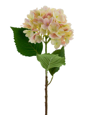 Kunstig Hortensia Real Touch Krem/Rosa 58cm