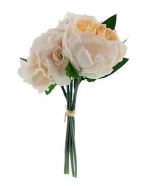 Kunstig Peon Mix Bukett Real Touch Champagne 30cm