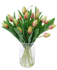 Kunstig Tulipan Bukett i Vase Grønn  45 cm