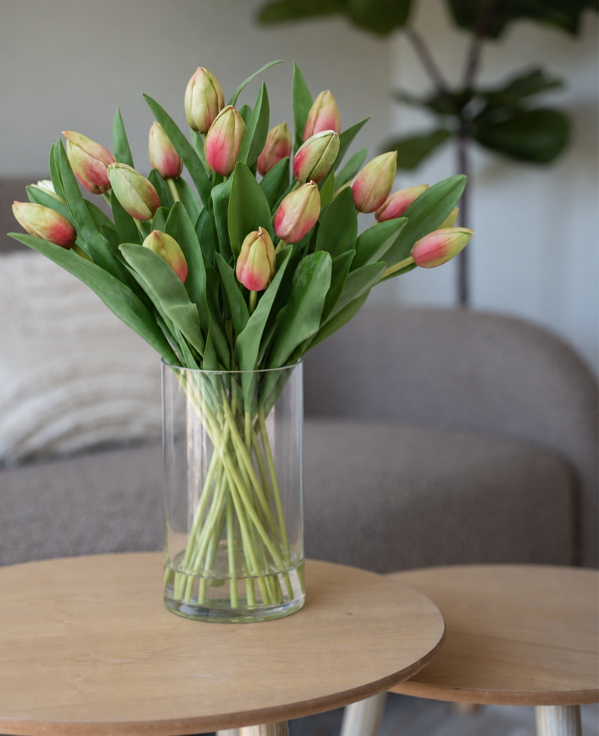 Kunstig Tulipan Bukett i Vase Grønn  45 cm