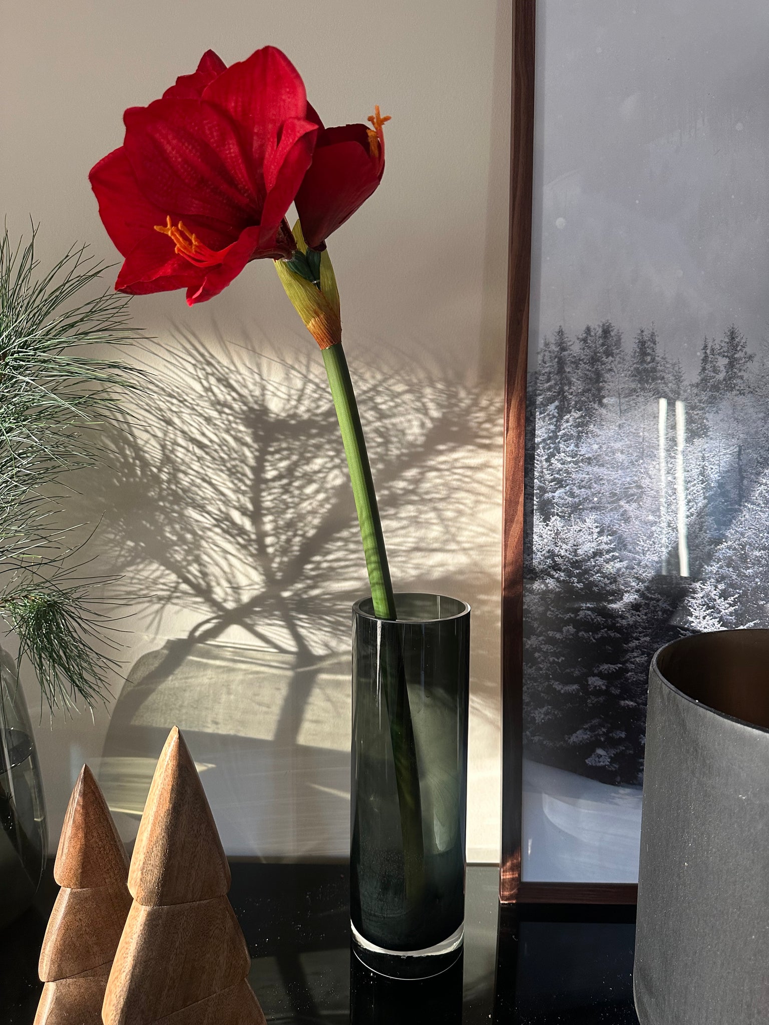 Kunstig Amaryllis Blomst Rød 66cm