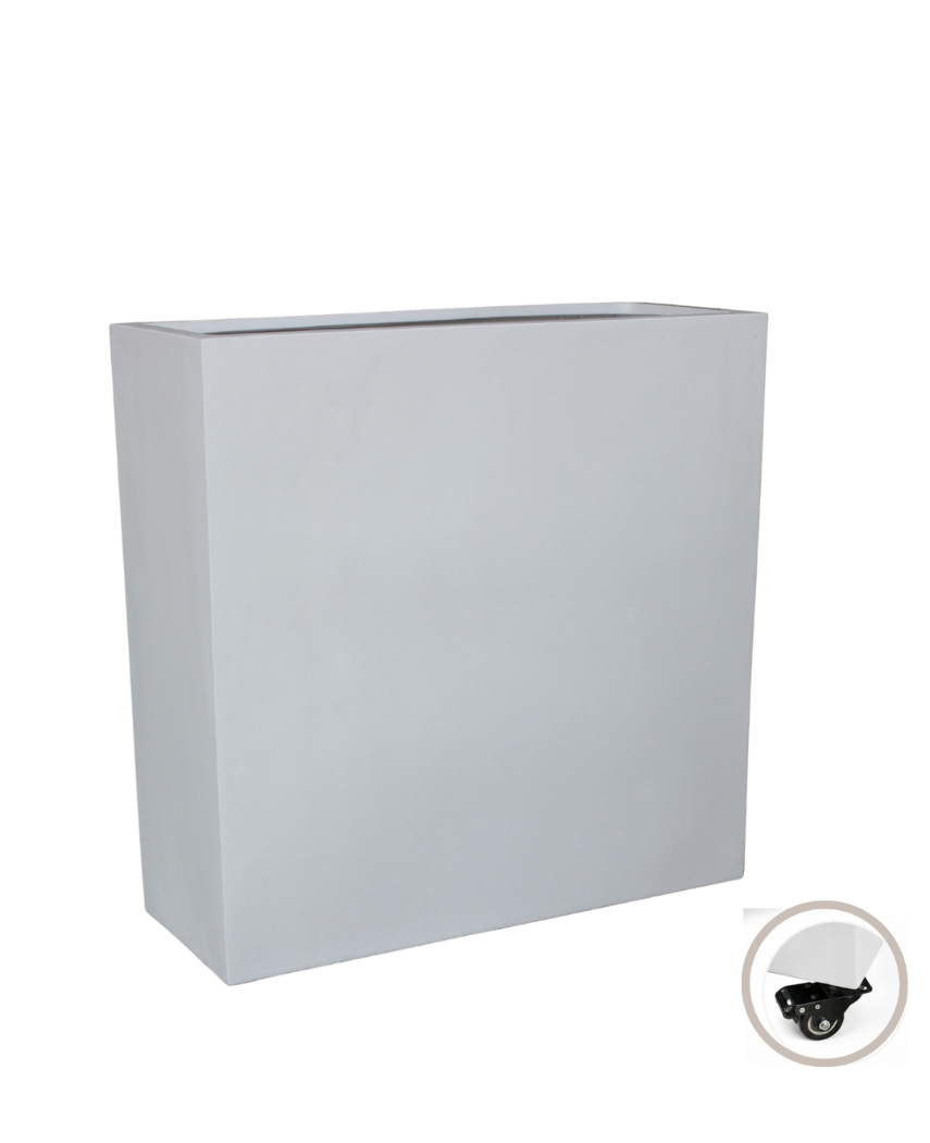 Plantekasse med Hjul Hvit 90x36x90 cm