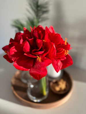 Kunstig Amaryllis Blomsterbukett Rød 36cm