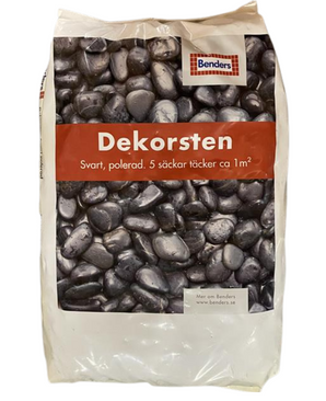 Dekorstein Sort Polert 15 KG