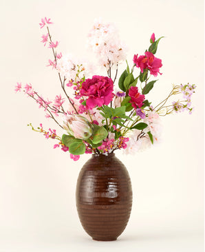 Kunstig silkeblomsterbukett Pink Reverie