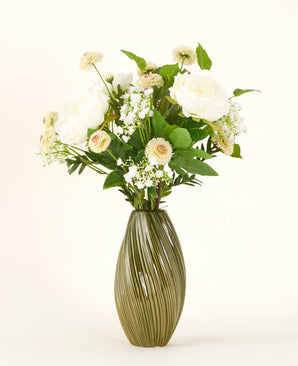 Kunstig silkeblomsterbukett White Love