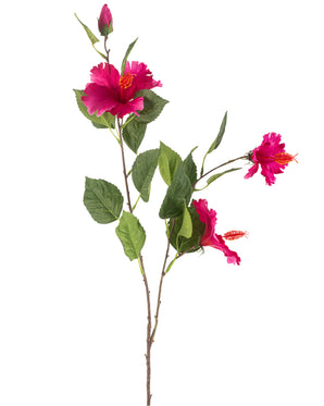 Kunstig Hibiskus Gren Fuchsia 89 cm