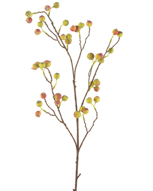 Kunstig Hagtornbær Gren Grønn/Rød 104 cm