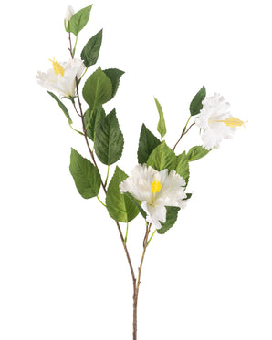 Kunstig Hibiskus Gren Krem 89 cm