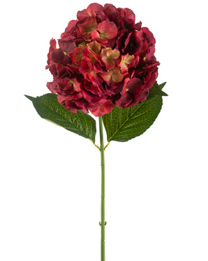 Kunstblomst Hortensia 75 cm bordeaux