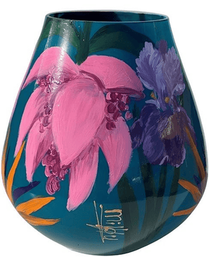 Eksklusiv Tasman Vase Petrol flowers 28cm