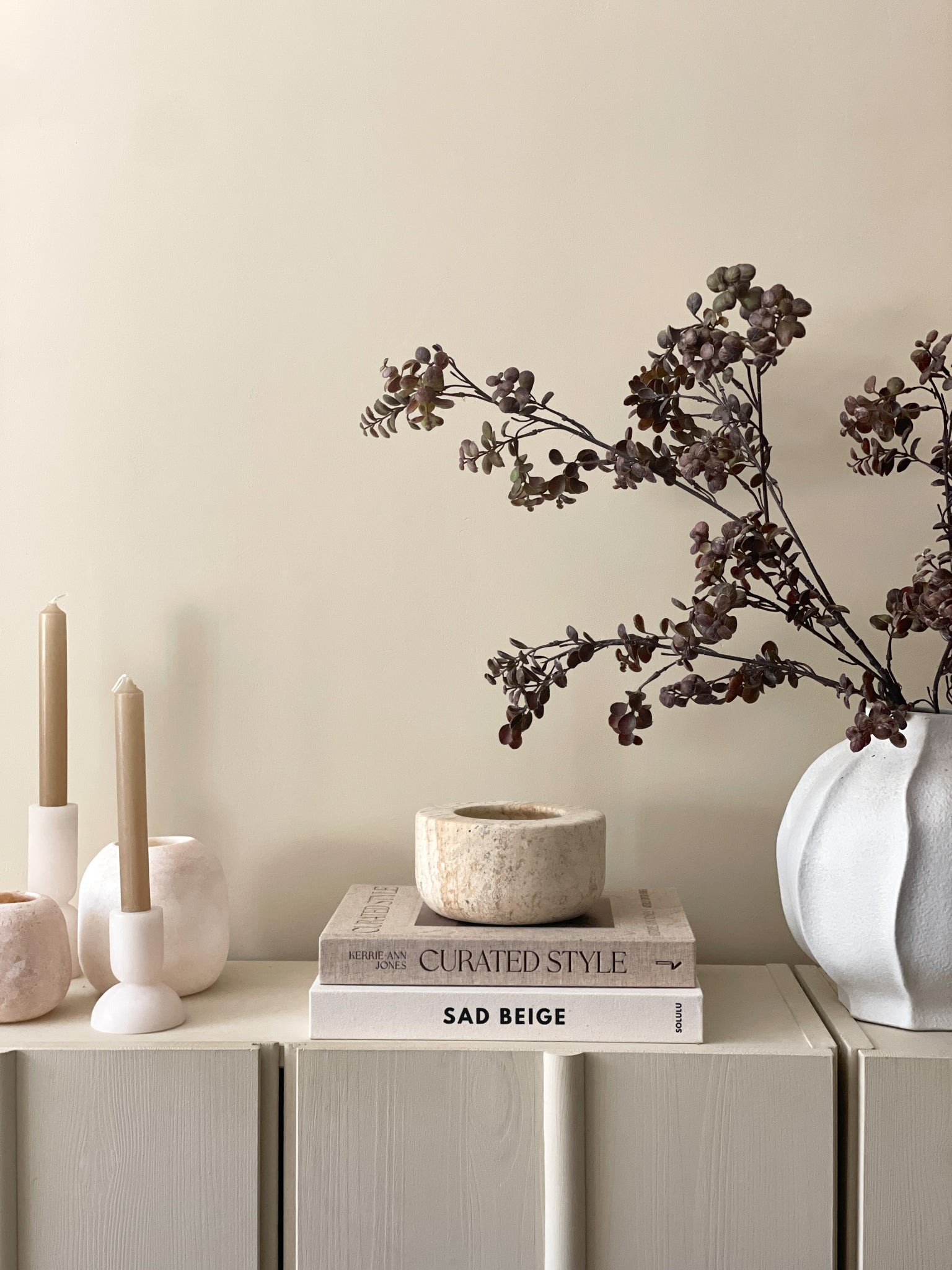 Kunstig Eukalyptus Gren m/Bær Brun 105 cm