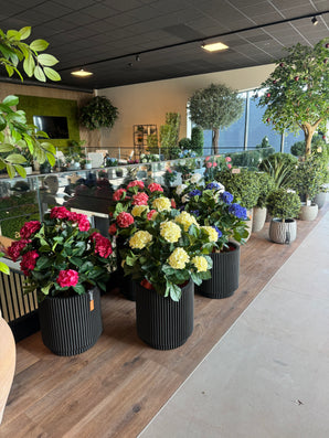 Kunstig Hortensia Ball Hvit 75 cm