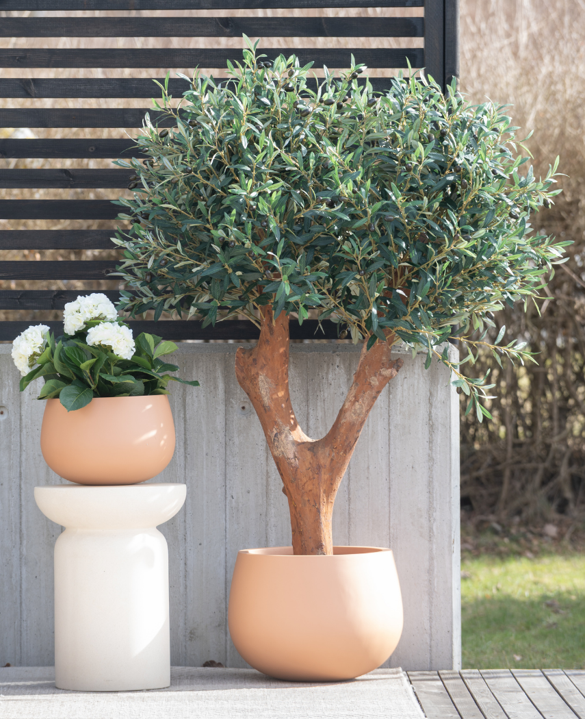 Kunstig Hortensia Deluxe Kremhvit UV 43 cm