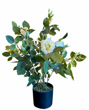 Kunstig Rosebusk Hvit 60 cm