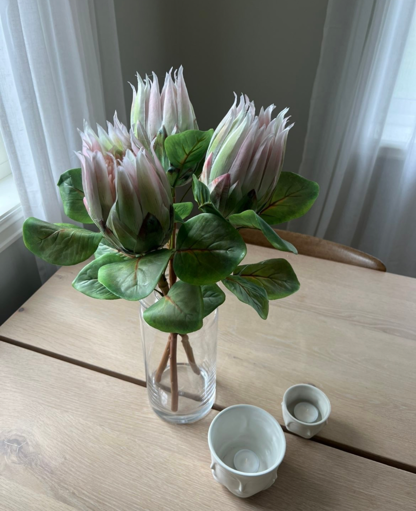 Kunstig Protea Stilk Lys Rosa 65 cm