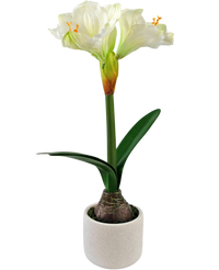 Kunstig Amaryllis Hvit i Potte 48cm