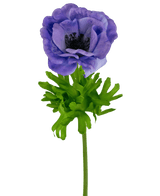 Kunstig Anemone Real Touch Blålilla 52cm