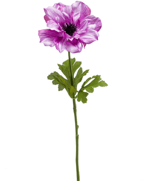 Kunstig Anemone blomst Stilk Lilla 56cm