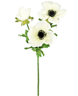 Kunstig Anemone x3 Hvit 56cm