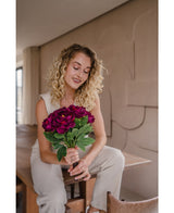 Kunstig Blomsterbukett Peon Aubergine 39cm