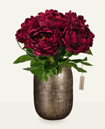 Kunstig Blomsterbukett Peon Aubergine 39cm