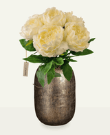 Kunstig Blomsterbukett Peon Hvit/krem 39cm
