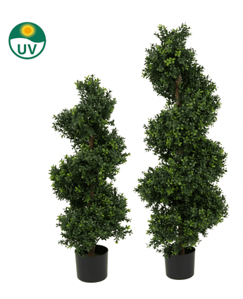 Kunstig Buksbom Spiral Romerstil UV 120cm