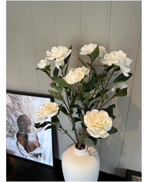 Kunstig Camellia Stilk Hvit 80cm