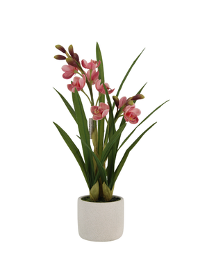 Kunstig Cymbidium Orkide Rosa 55cm