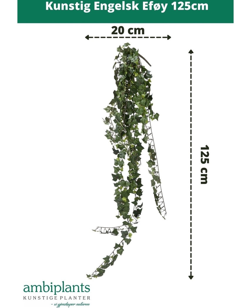 Kunstig Engelsk Eføy Brannsikker 125cm