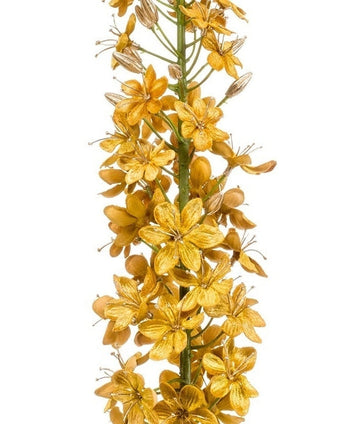 Kunstig Eremurus i Fløyel Sennepsgul M/ GullStilk 105cm