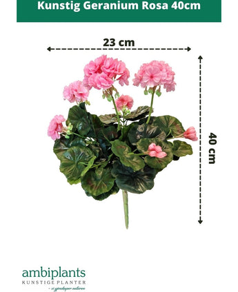 Kunstig Geranium Rosa 40cm