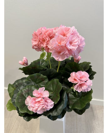 Kunstig Geranium UV i Potte Rosa 35cm